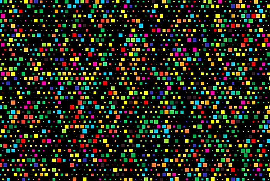 Colourful pixel confetti